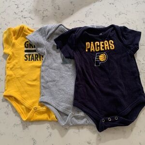 Set of 3 Indiana Pacers onesies